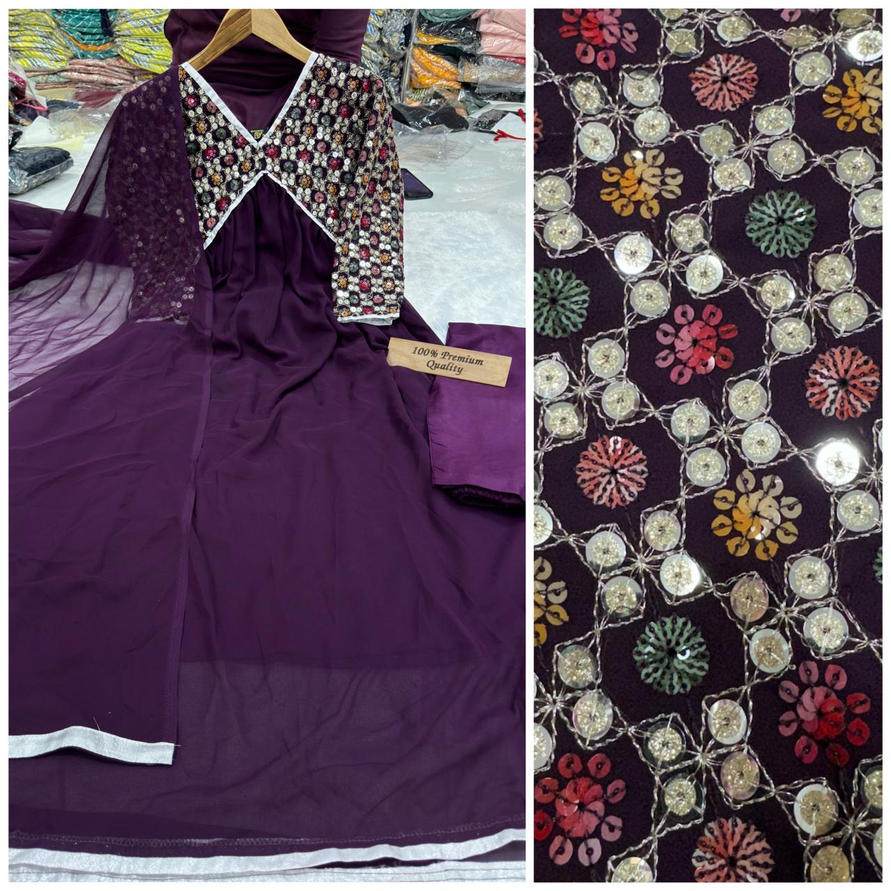 Output By Tdg Alia Cut Embroidery Kurti With Bottom Dupatta Orders in India